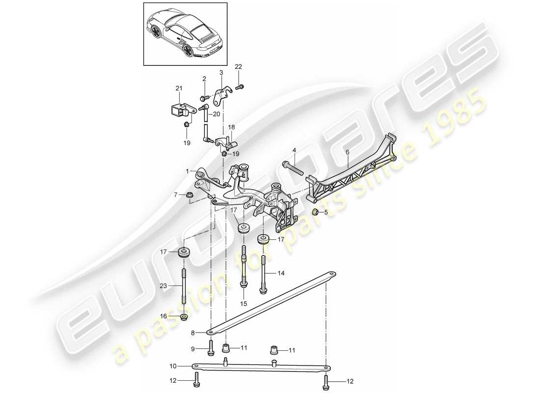 porsche 2011 (997-2 turbo / gt2 rs) eje posterior diagrama de piezas