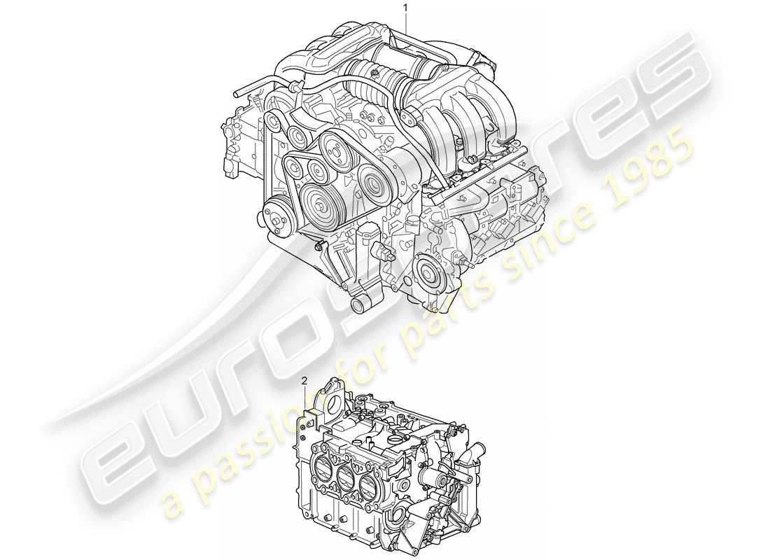 porsche 2005 (987 boxster) diagrama de piezas del motor de repuesto