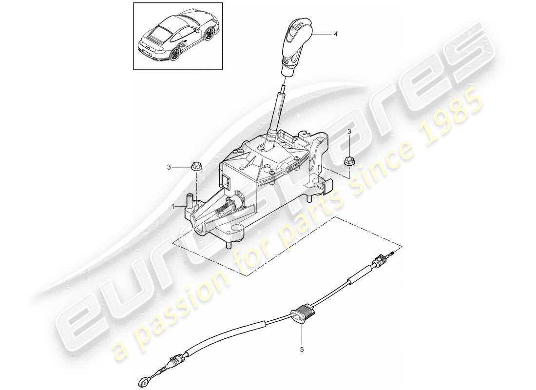 porsche 2011 (997-2 turbo / gt2 rs) palanca selectora diagrama de piezas