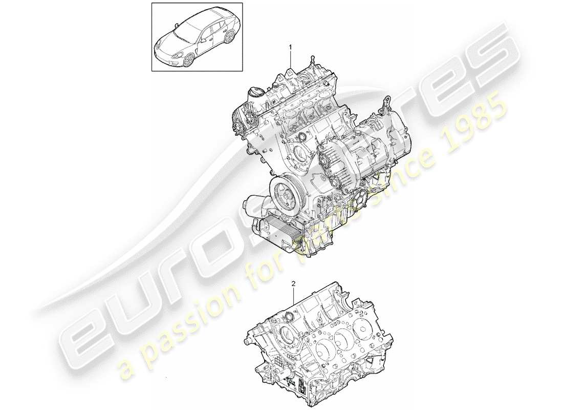 porsche 2011 (panamera 970) bloque largo diagrama de piezas