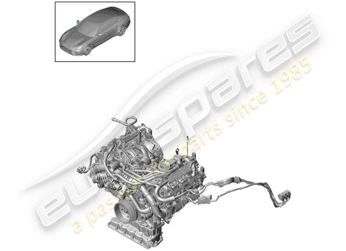 porsche 2019 (panamera 971-1) motor de repuesto diagrama de piezas