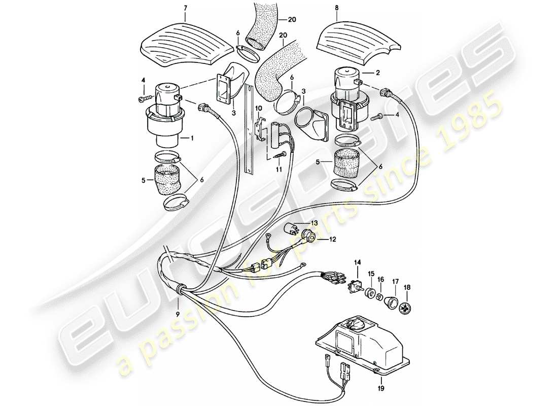 porsche 1982 (911) soplador adicional - d - mj 1983>> diagrama de piezas
