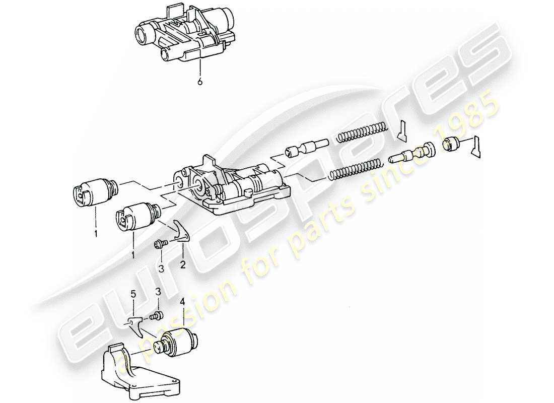 porsche 1995 (993) tiptronic - válvula solenoide diagrama de piezas