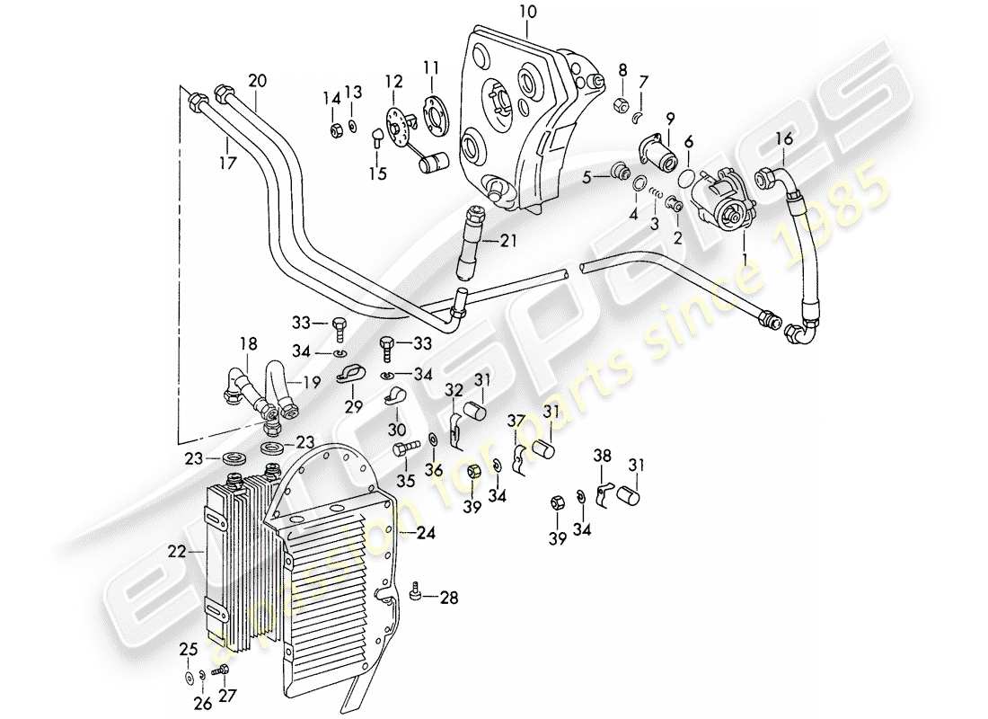 porsche 1972 (911) lubricación del motor - unidades auxiliares - para - tipo 911/53/63 - d - mj 1972>> - mj 1973 diagrama de piezas