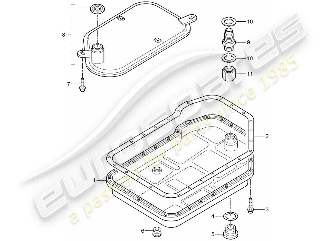 porsche 2005 (996) tiptronic - filtro de aceite - cárter de aceite - d >> - mj 2001 diagrama de piezas