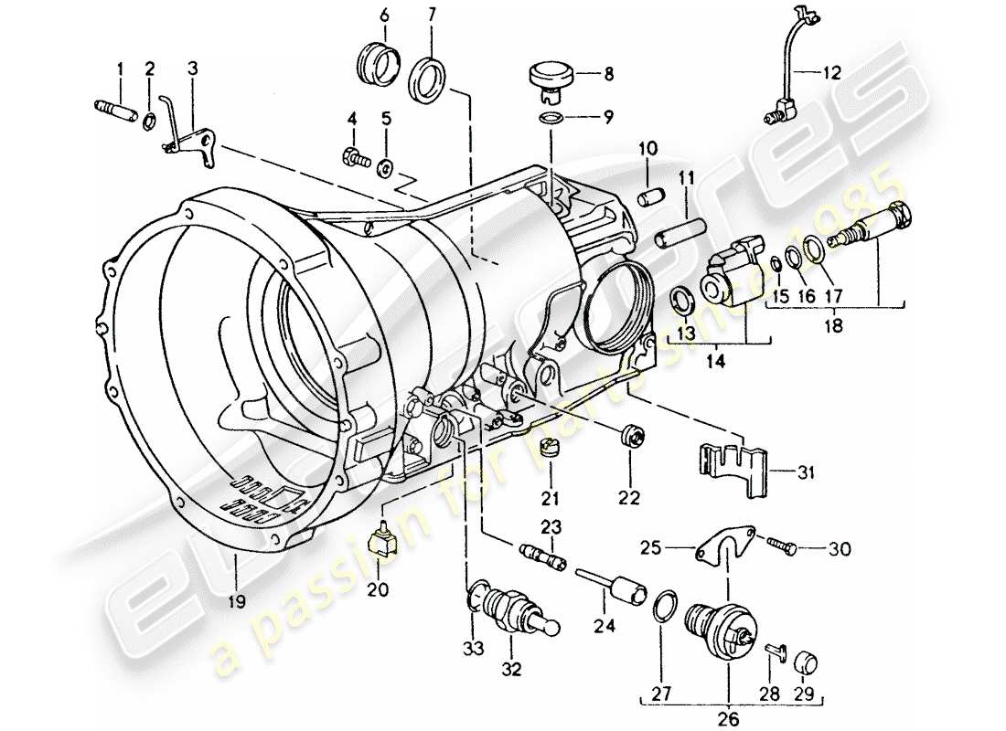porsche 1992 (928) transmisión automática - caja de transmisión - accesorios diagrama de piezas