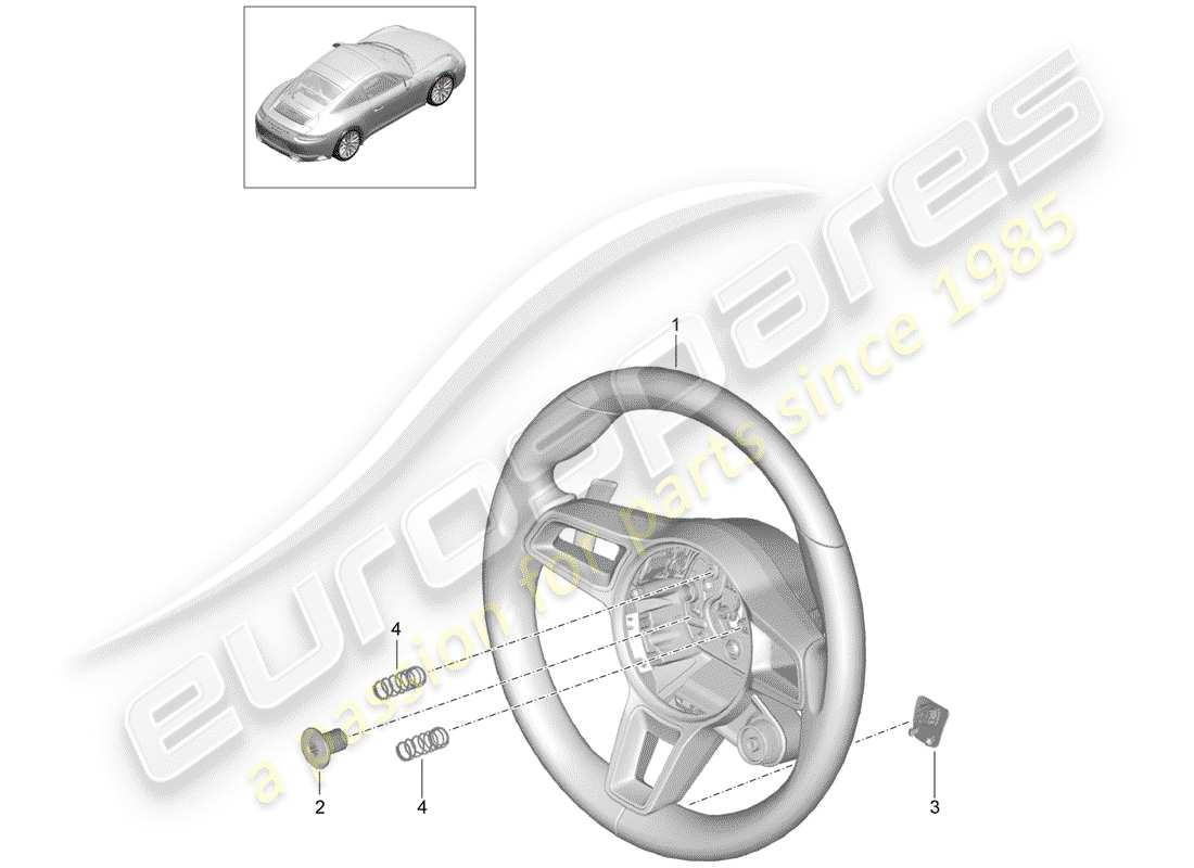 porsche 2019 (991-2) diagrama de piezas del volante