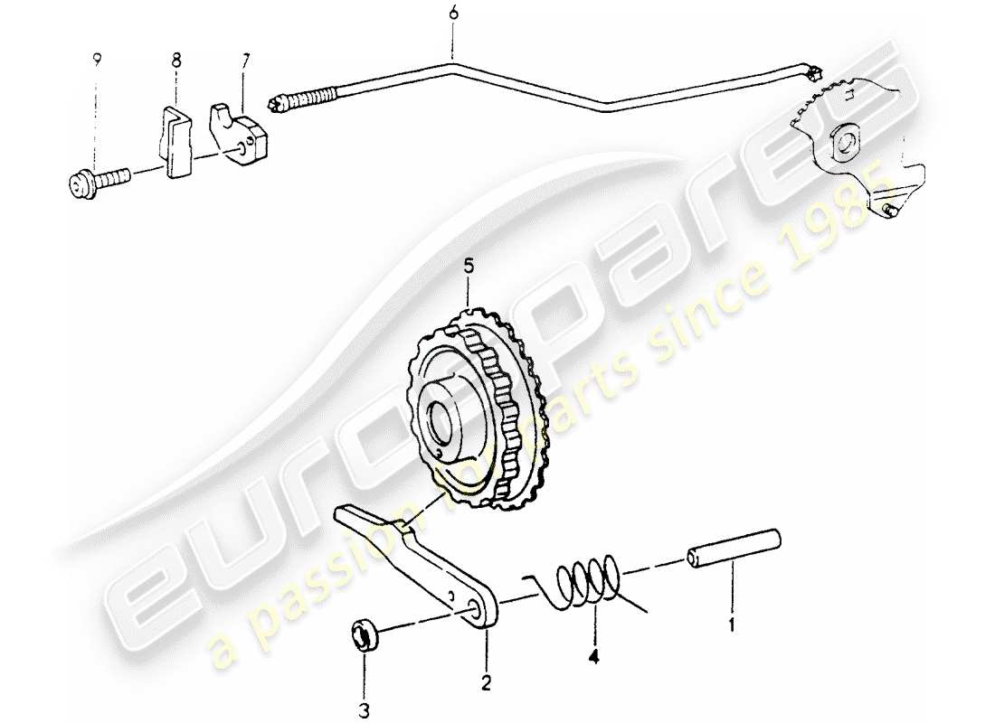 porsche 1990 (964) tiptronic - bloqueo de aparcamiento diagrama de piezas