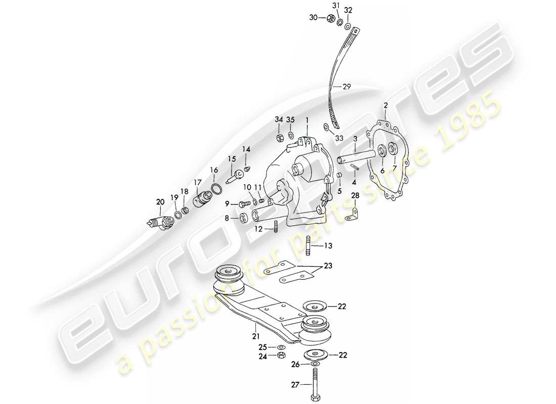porsche 1972 (911) tapa de transmisión - suspensión de transmisión - fundición enfriada - y - fundición a presión - d >> - mj 1970 diagrama de piezas