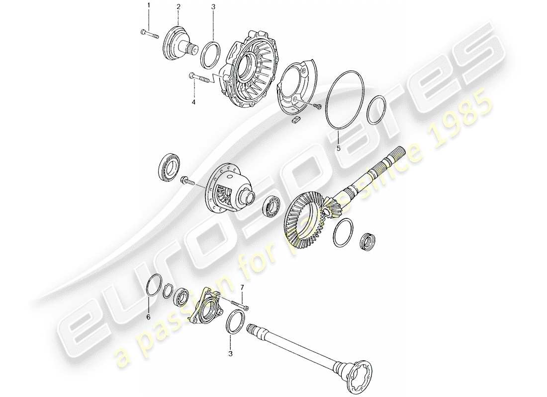 porsche 1999 (996) tiptronic - - diferencial - caja diferencial diagrama de piezas