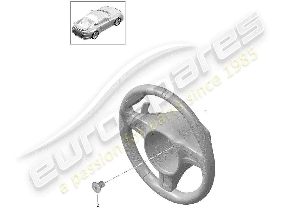 porsche 2016 (991-1 r/gt3/rs) diagrama de piezas del volante