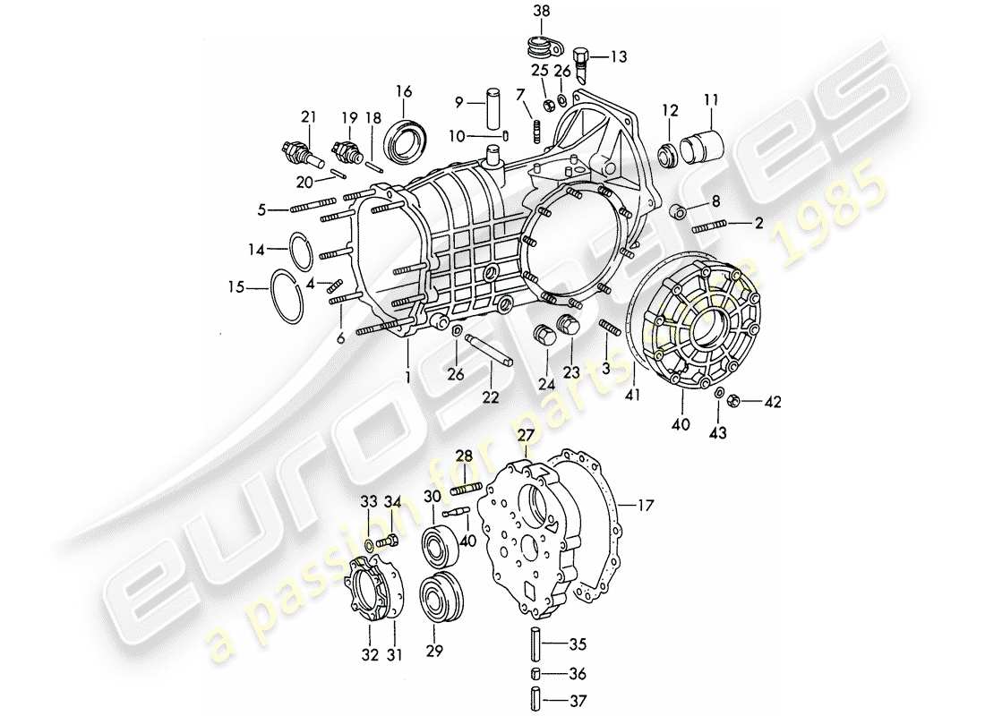 porsche 1973 (911) caja de transmisión - sportomatic - tipo 925 - d - mj 1972>> diagrama de piezas
