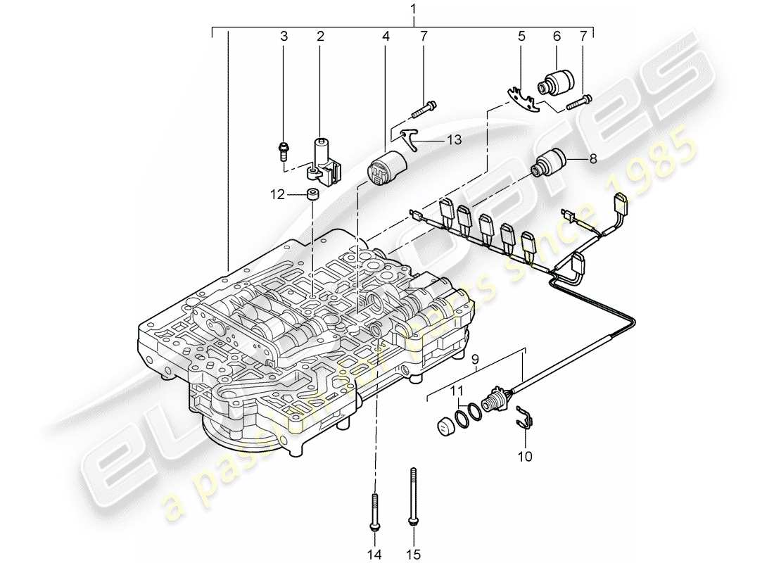porsche 2007 (987 boxster) diagrama de piezas tiptronic