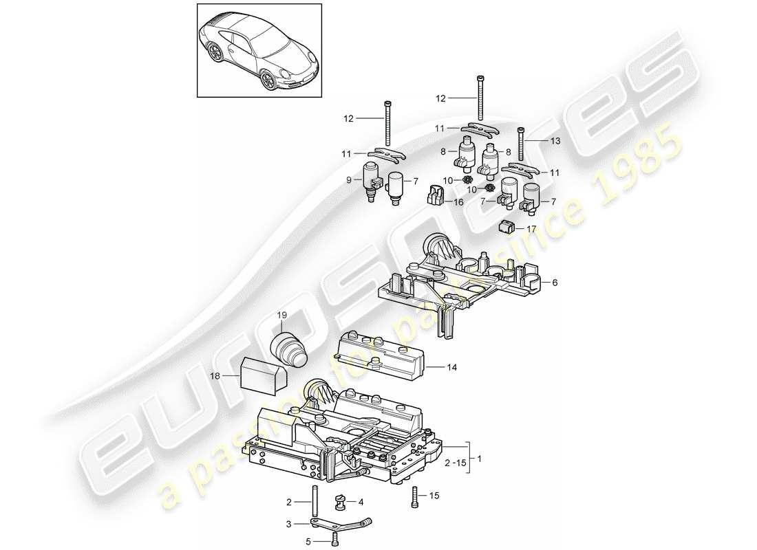 porsche 2007 (997-1) tiptronic diagrama de piezas