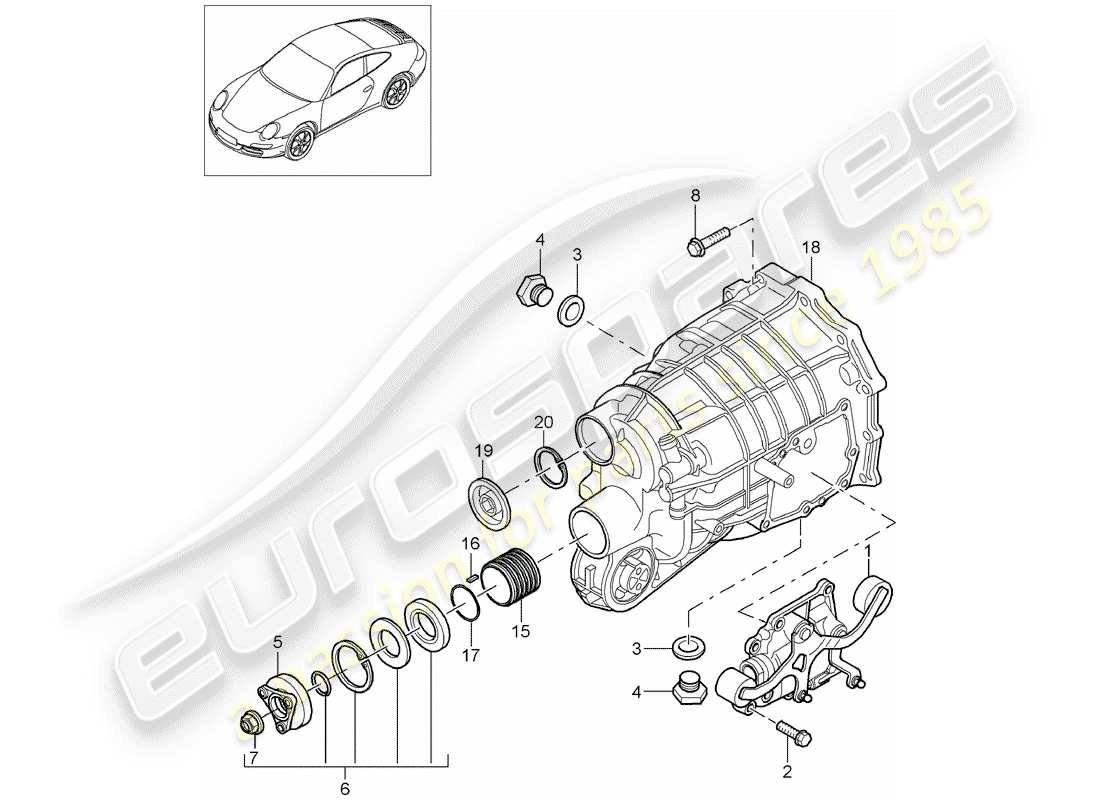 porsche 2012 (997-2) manual gearbox diagrama de piezas