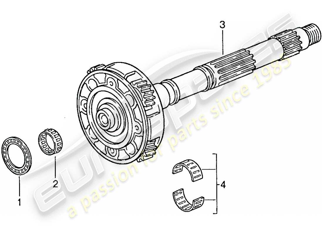 porsche 1990 (928) transmisión automática - portador piñón planeta diagrama de piezas