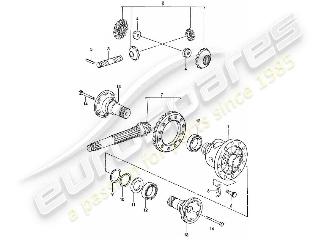 porsche 1981 (924) diferencial - caja de cambios manual - g31.01/02/03 diagrama de piezas