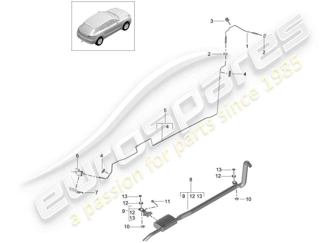 porsche 2015 (macan) diagrama de piezas del calentador adicional