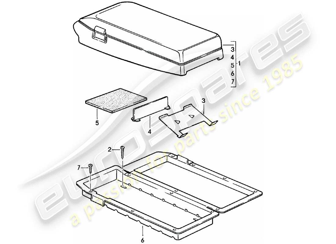 porsche 1982 (924) soporte de cassette diagrama de piezas