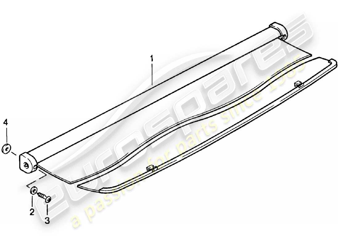 porsche 1982 (924) cubierta del maletero diagrama de piezas