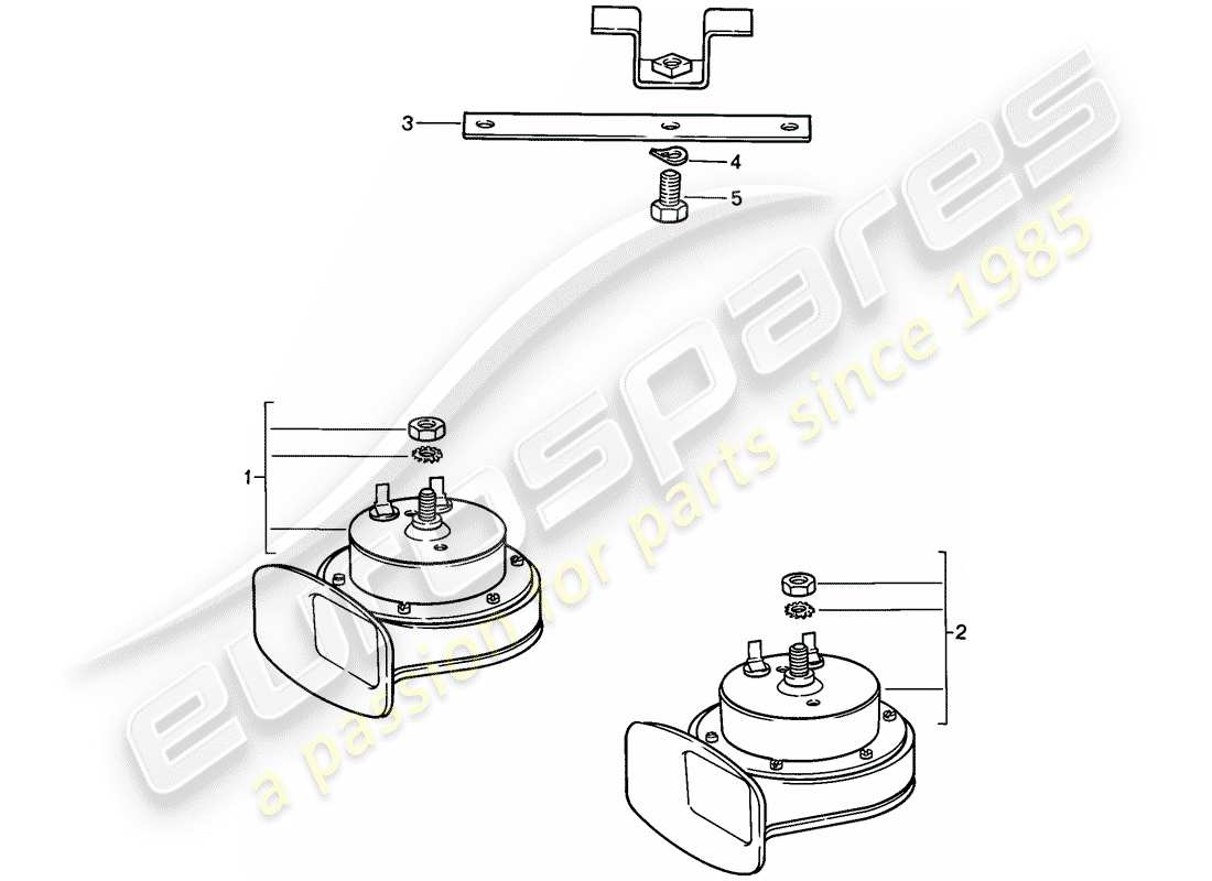 porsche 1987 (924s) diagrama de piezas de la bocina