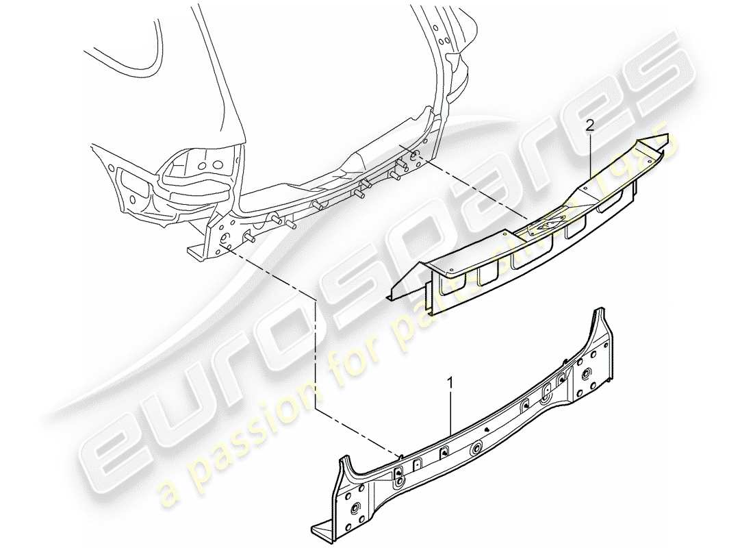 porsche 2014 (cayenne e2 92a) extremo posterior diagrama de piezas