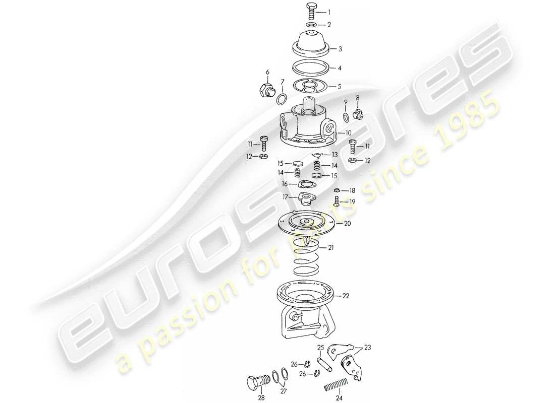 porsche 1954 (356/356a) piezas únicas - para - bomba de combustible - 616. 08.401 diagrama de piezas