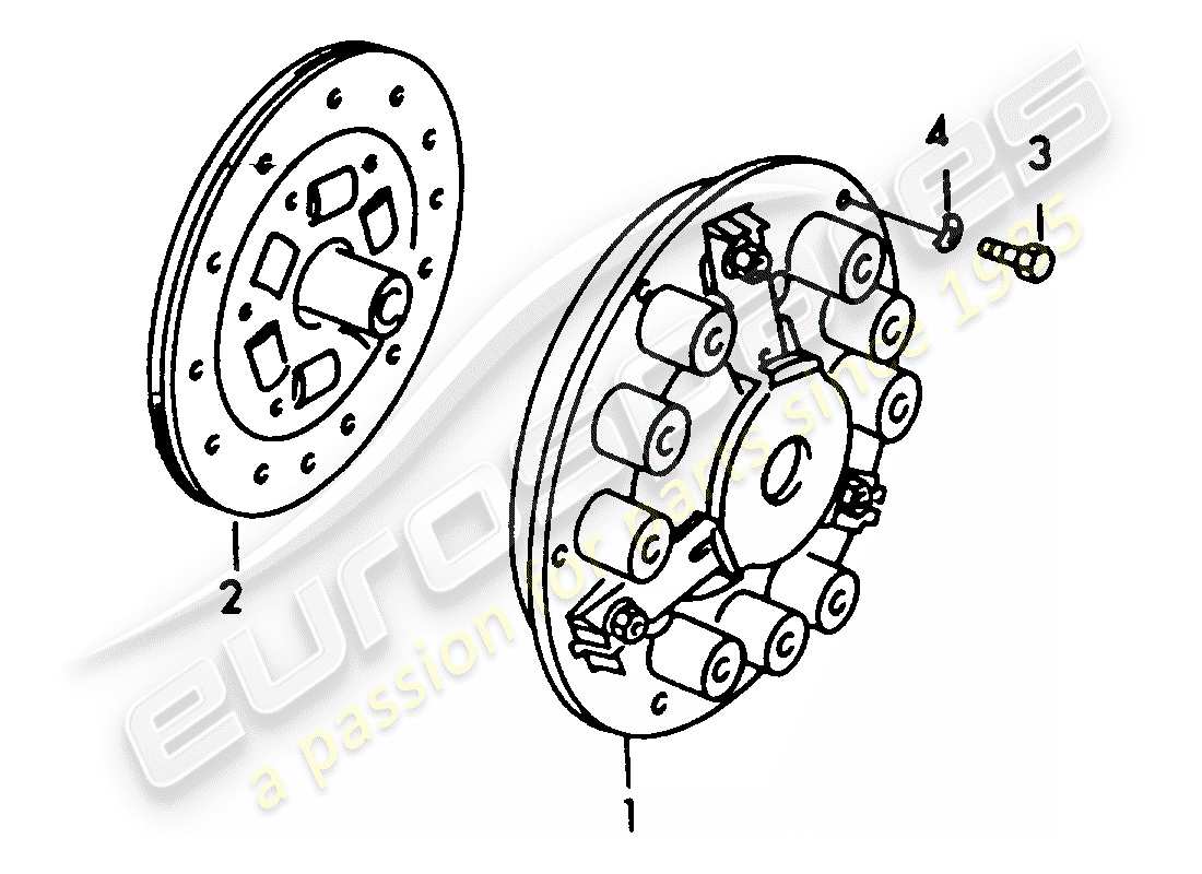 porsche 1958 (356/356a) embrague diagrama de piezas