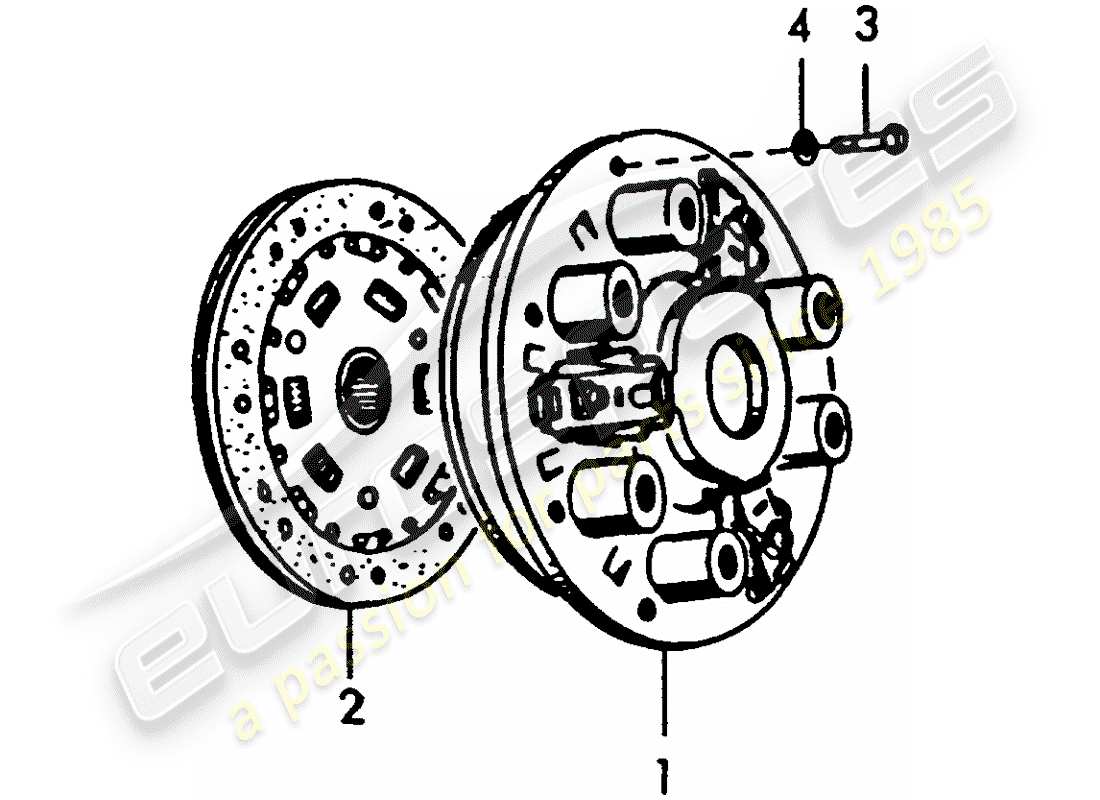 porsche 1957 (356/356a) embrague diagrama de piezas