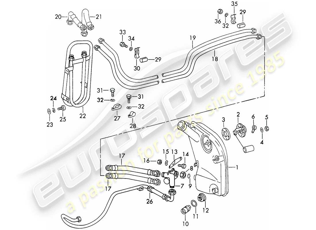 porsche 1973 (911) lubricación del motor - unidades auxiliares - para - tipo 911/53/63/83/88 - d - mj 1973>> diagrama de piezas
