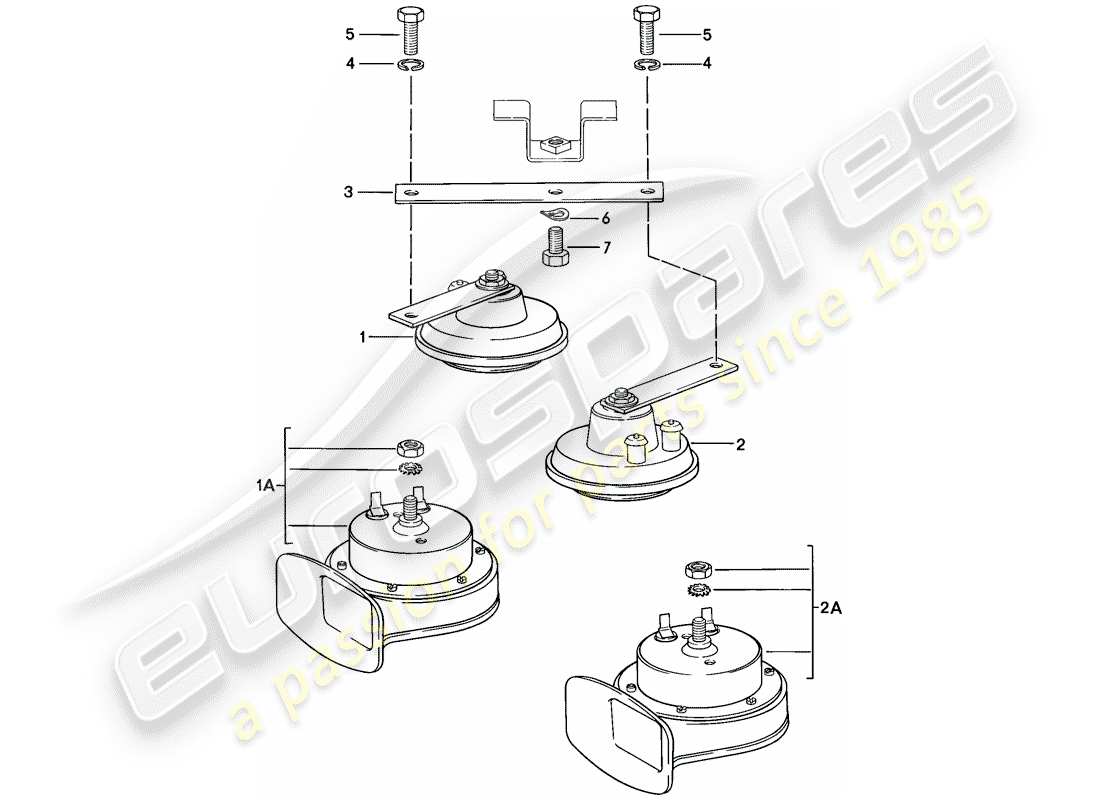 porsche 1979 (924) bocina diagrama de piezas