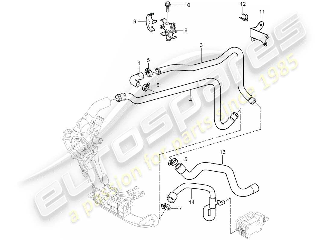 porsche 2007 (997-1 gt3) diagrama de partes de líneas