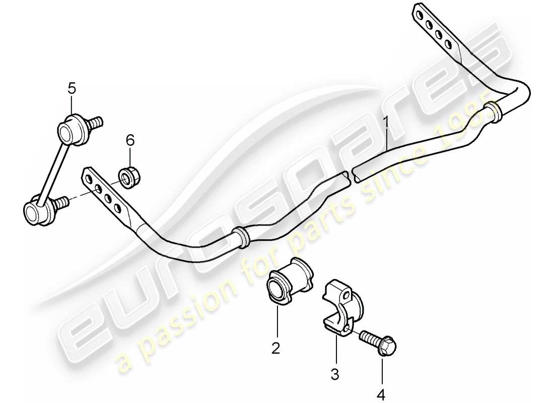 porsche 2007 (997-1 gt3) diagrama de piezas del estabilizador