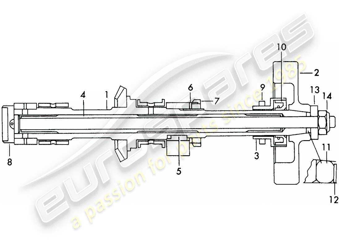 porsche 1964 (356b/356c) árbol de levas - y - peso del volante - admisión - cilindro - 1 + 2 - y - cilindro - 3 + 4 diagrama de piezas
