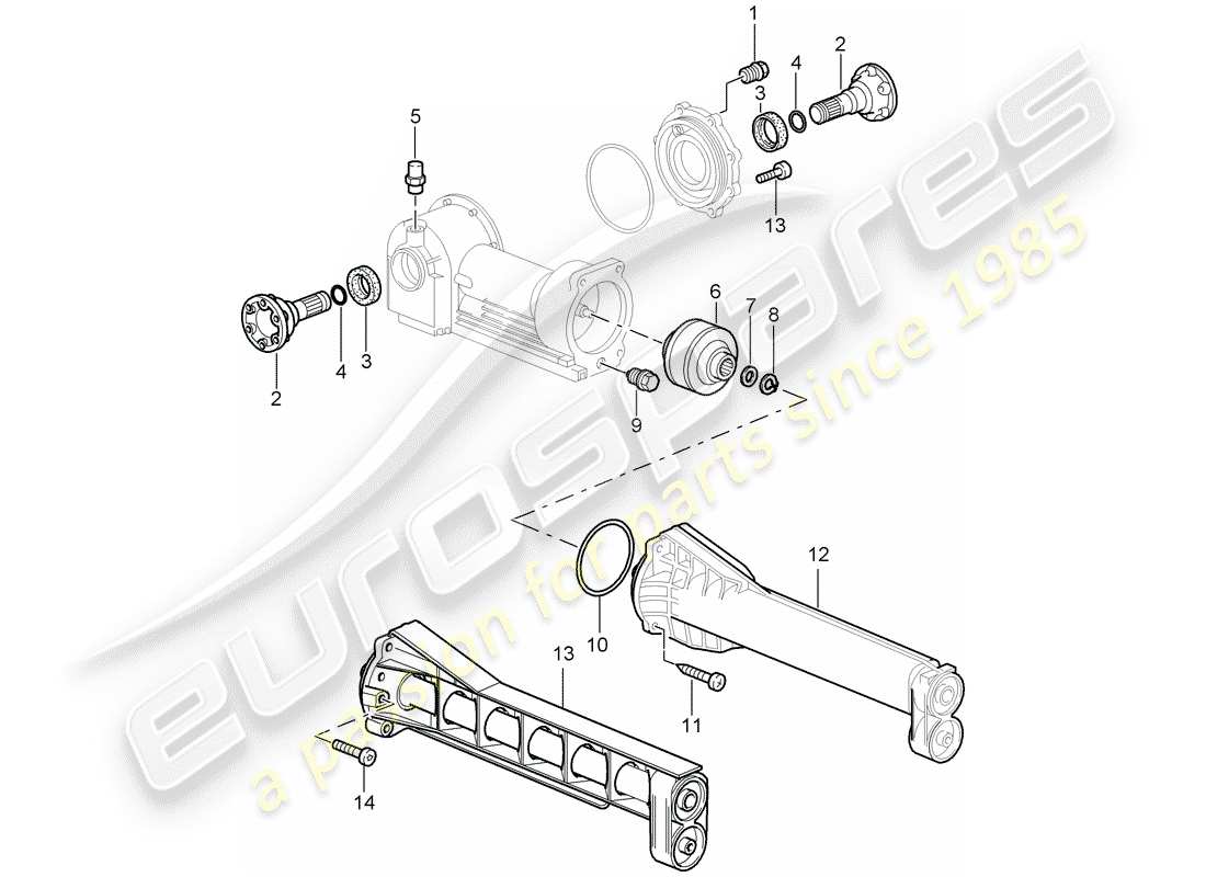 porsche 2005 (997-1) diferencial del eje delantero diagrama de piezas