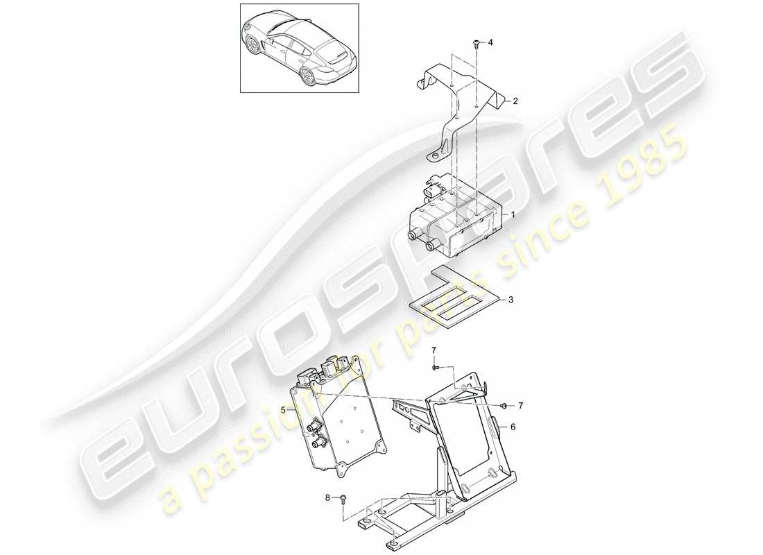 porsche 2014 (panamera 970) diagrama de piezas del calentador
