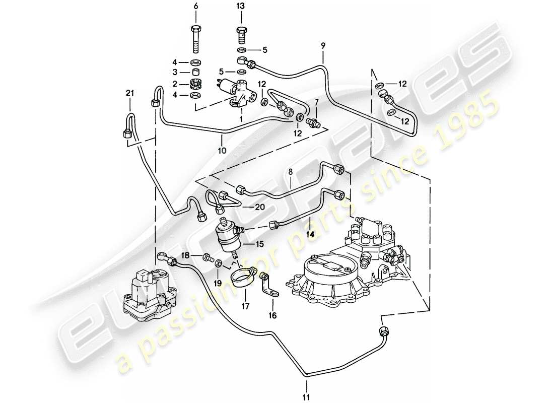 porsche 1981 (928) presión de control - bajada - d - mj 1980>> diagrama de piezas