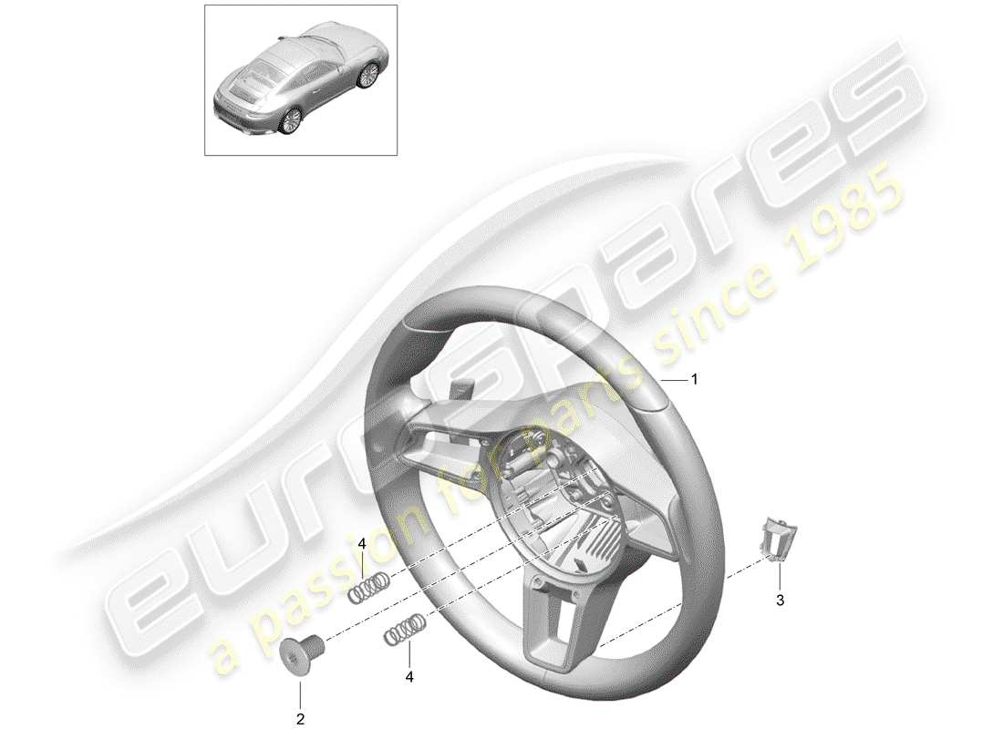 porsche 2020 (991-2) volante diagrama de piezas