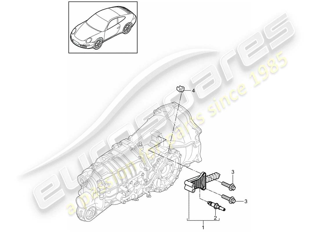 porsche 2009 (997-2) liberación del embrague diagrama de piezas