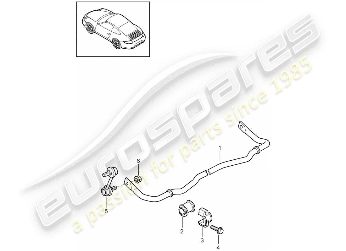 porsche 2009 (997-2) estabilizador diagrama de piezas