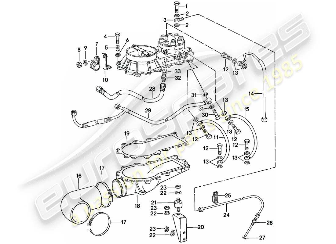 porsche 1981 (911) k-jetronico - iii diagrama de piezas