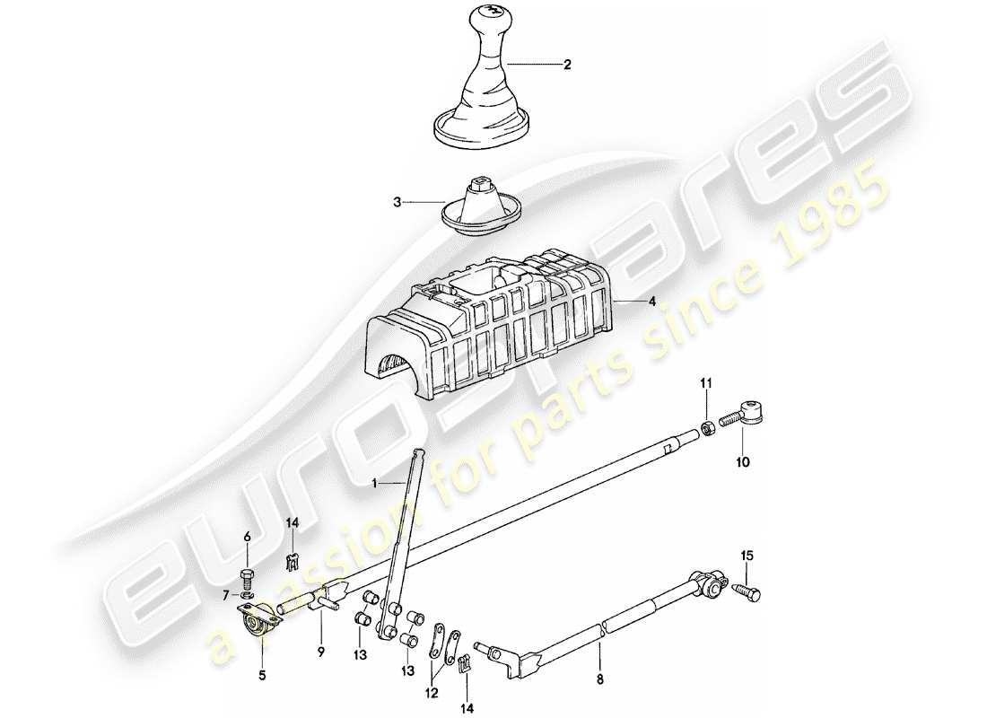 porsche 1982 (924) mecanismo de cambio - caja de cambios manual diagrama de piezas