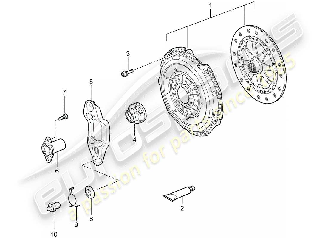 porsche 2005 (997-1) embrague diagrama de piezas
