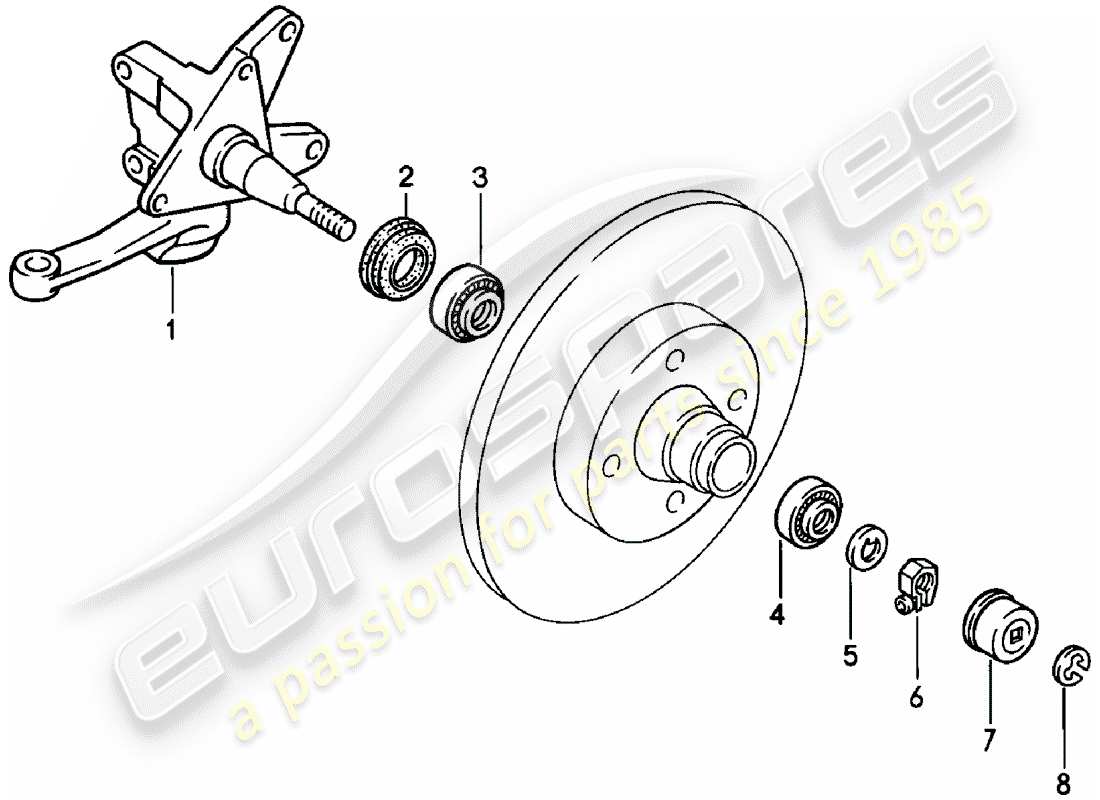porsche 1982 (924) muñón de dirección - lubricantes - d >> - mj 1980 diagrama de piezas
