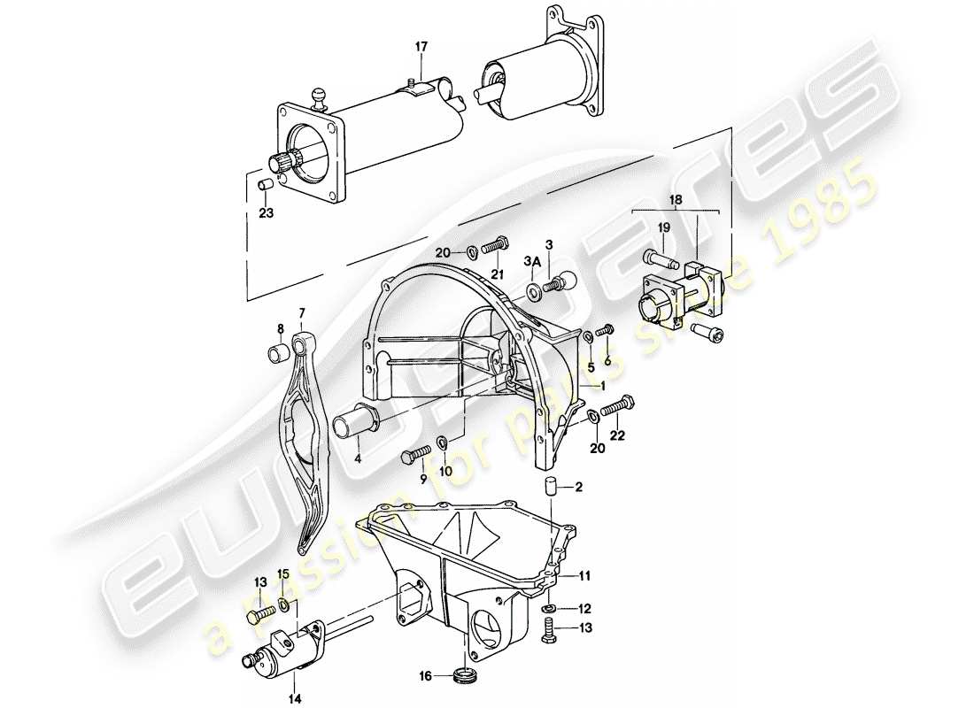 porsche 1981 (928) tubo central - caja de cambios manual diagrama de piezas