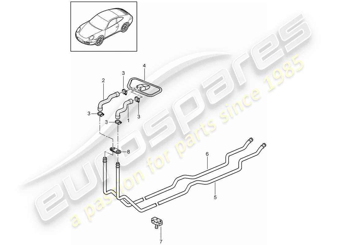 porsche 2011 (997-2) sistema de calefacción 1 diagrama de piezas