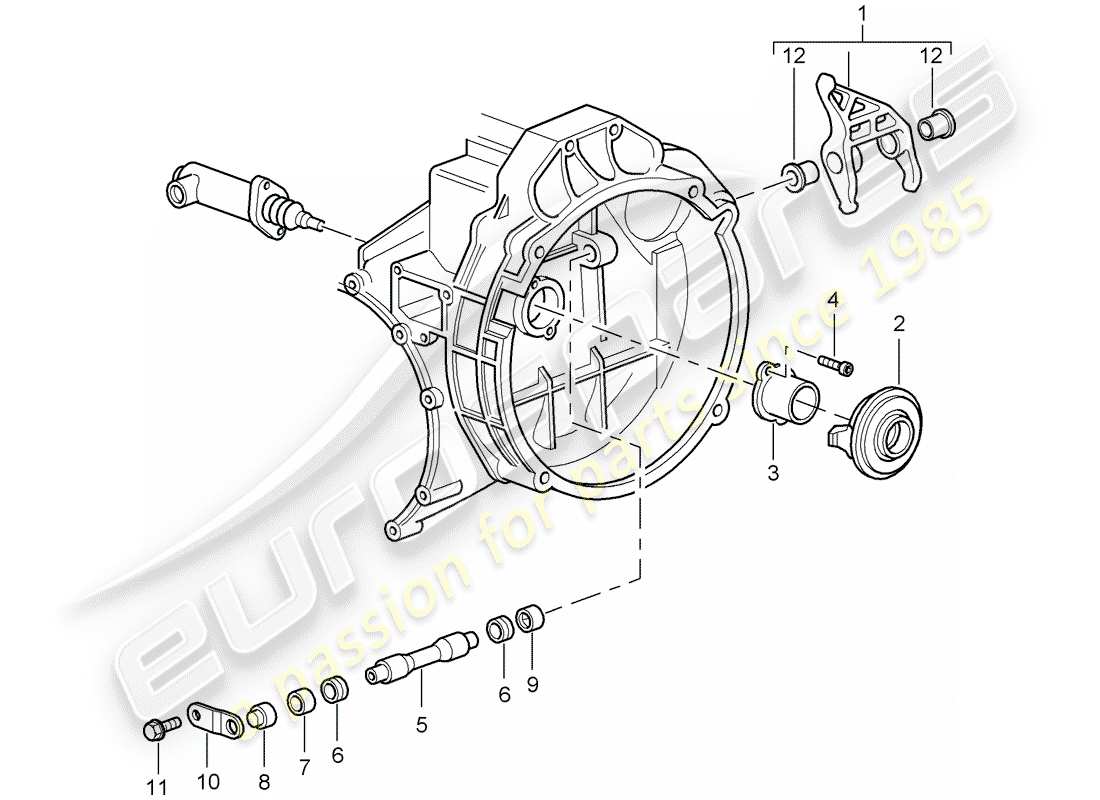 porsche 2007 (997-1 gt3) liberación del embrague diagrama de piezas