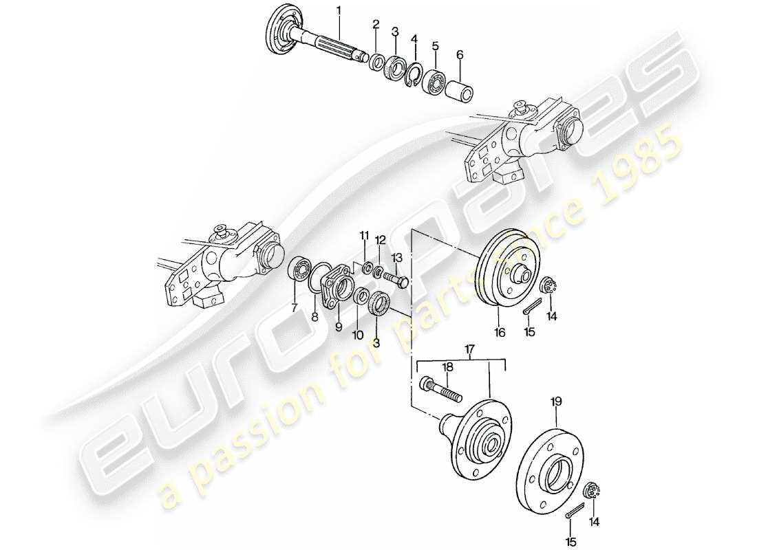 porsche 1982 (924) eje de rueda trasera - lubricantes diagrama de piezas