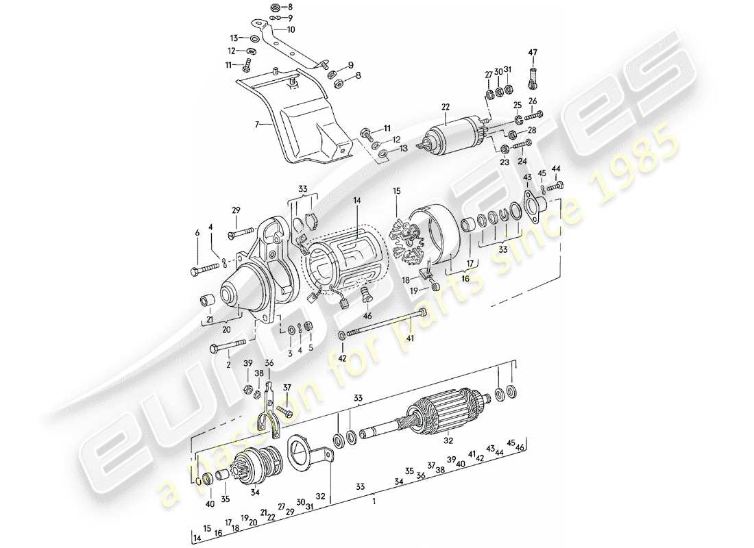 porsche 1982 (924) inicio diagrama de piezas