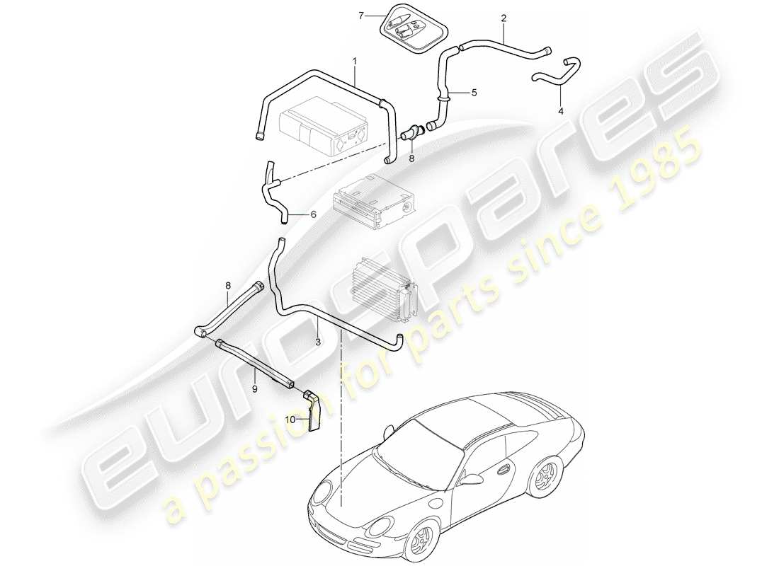 porsche 2005 (997-1) compartimiento de equipaje diagrama de piezas